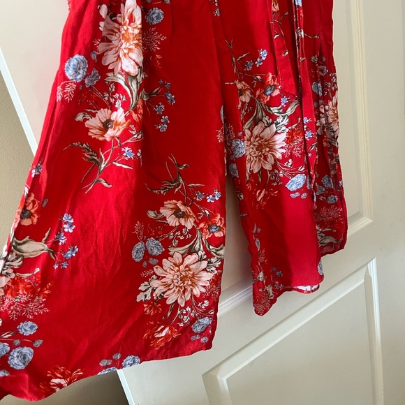 American Eagle Outfitters Red Floral Jumpsuit - Picture 10 of 14